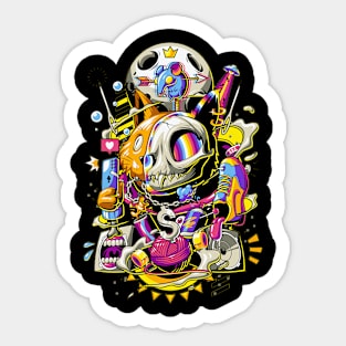 skull cat Sticker